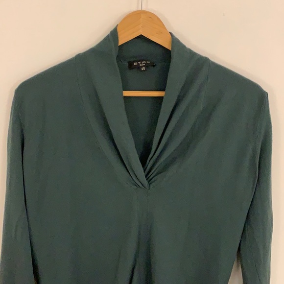 ETRO Milano Teal Green High Neck Long Sleeve Sweater - Picture 7 of 14